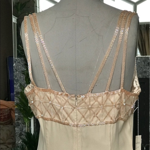 Special occasion beaded bodice silk chiffon gown - Picture 3 of 5